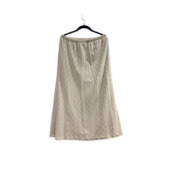 Final Touch Women's Ivory Textured Maxi Skirt Size L Casual Formal - Picture 2 of 4